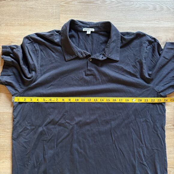 James Perse Mens Polo Shirt Size 5 MSX3337 Navy Cotton Short Sleeve USA - Picture 2 of 6